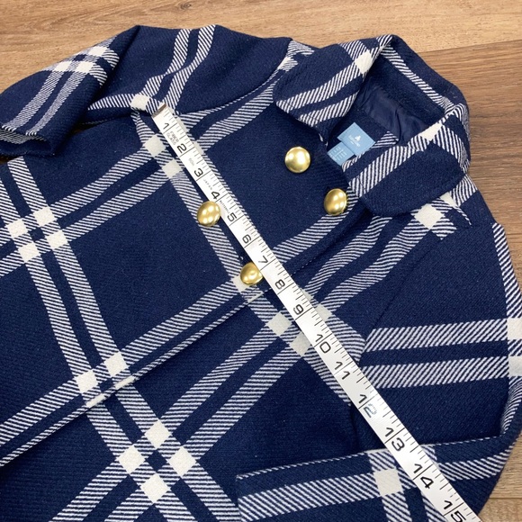 Gap Plaid Pea Coat Jacket Wool Warm Winter 3T - Picture 5 of 9